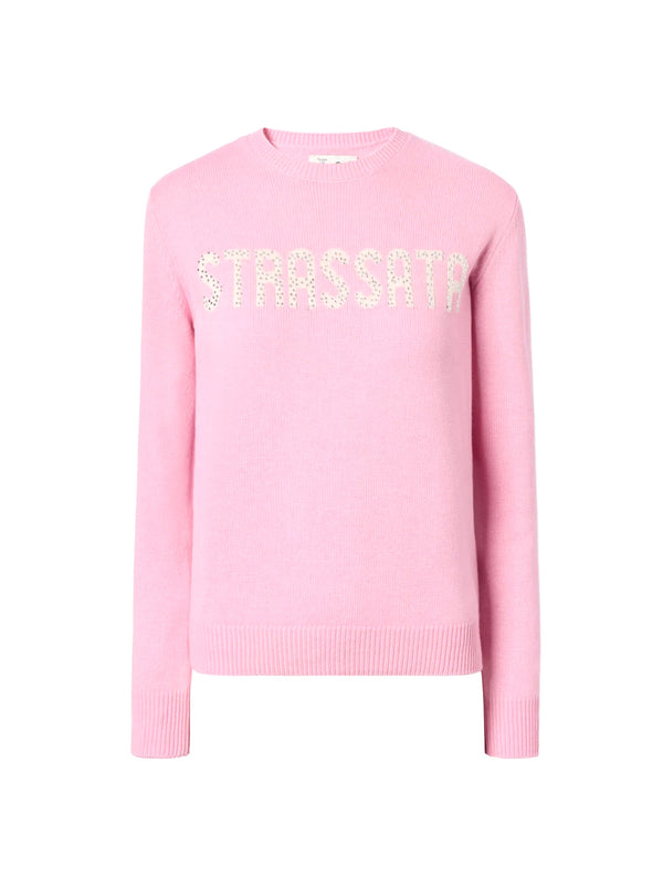 Saint Barth Maglione Strassata Rosa