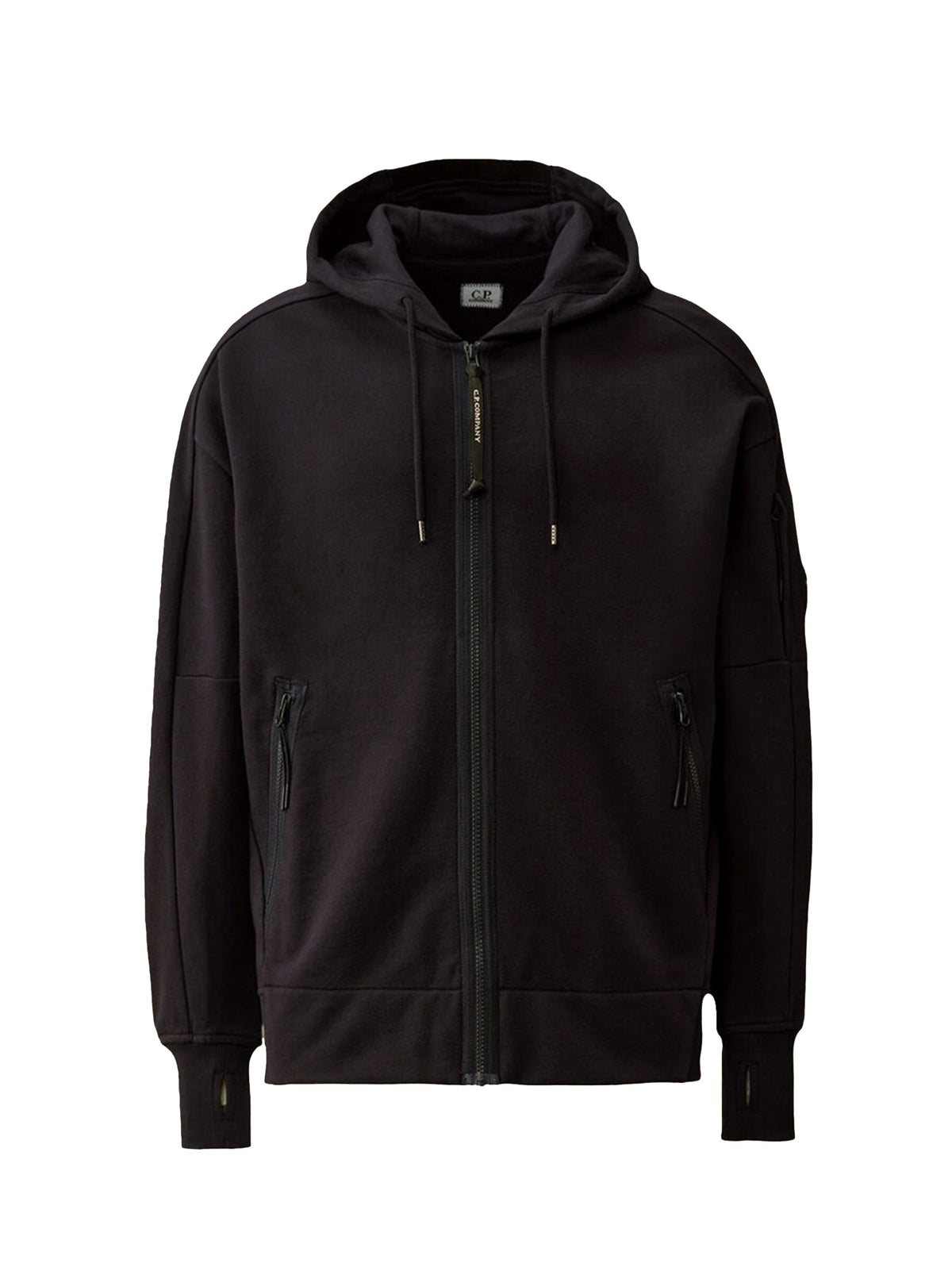 C.P. Company Felpa full zip con cappuccio Diagonal Raised Fleece Total Eclipse-1