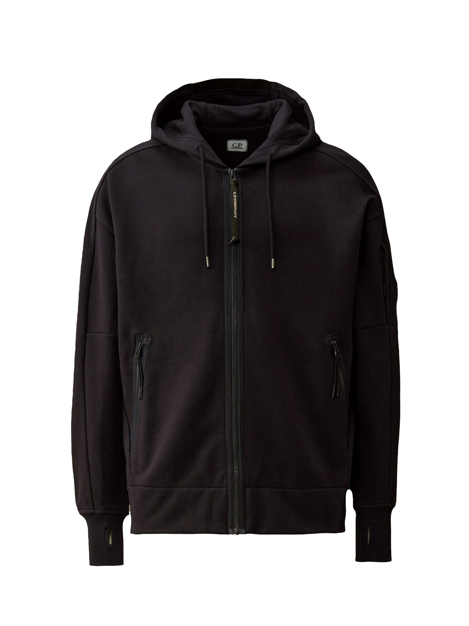 Cp Company Diagonal Raised Fleece Hooded Full Zip Sweatshirt-1