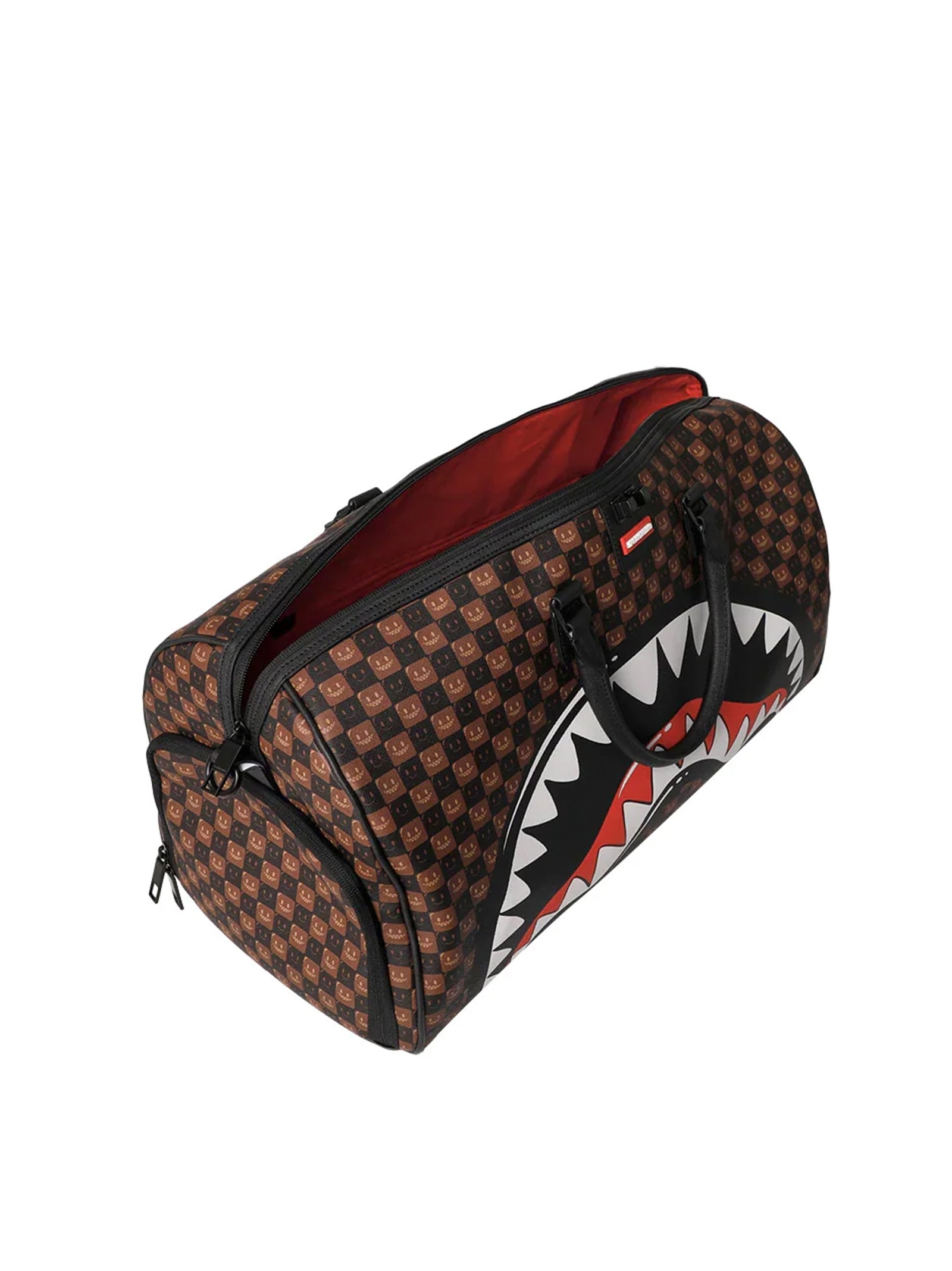 Borsone Sharks In Paris Wtf Bubble Brown Check Duffle-3