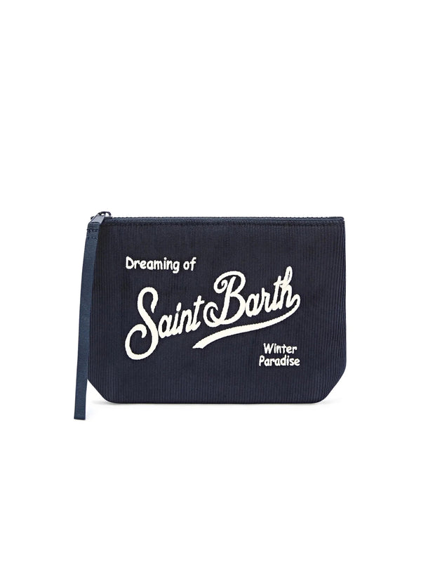 Saint Barth Pochette Aline Corduroy Blu
