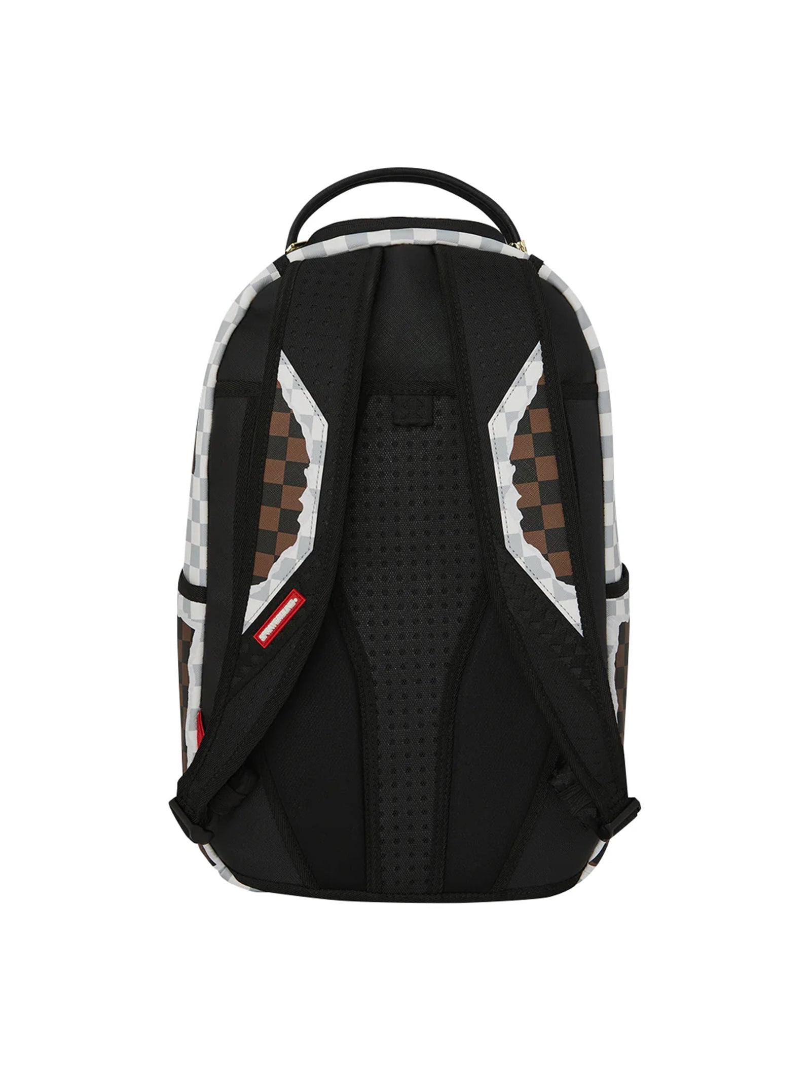 Zaino Cream And Brown Tear Check Backpack-3