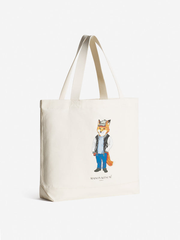 Maison Kitsune Dressed Fox Tote Ecru-2