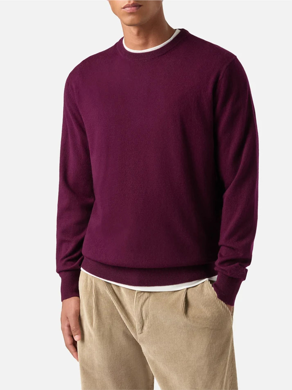 Saint Barth Maglia Girocollo Regent In Misto Lana Merino E Cashmere Melanzana-2