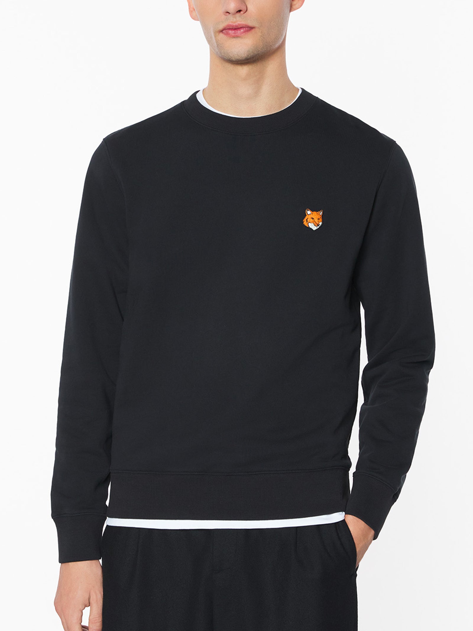 Maison Kitsune Fox Head Regular Sweatshirt Nera-3