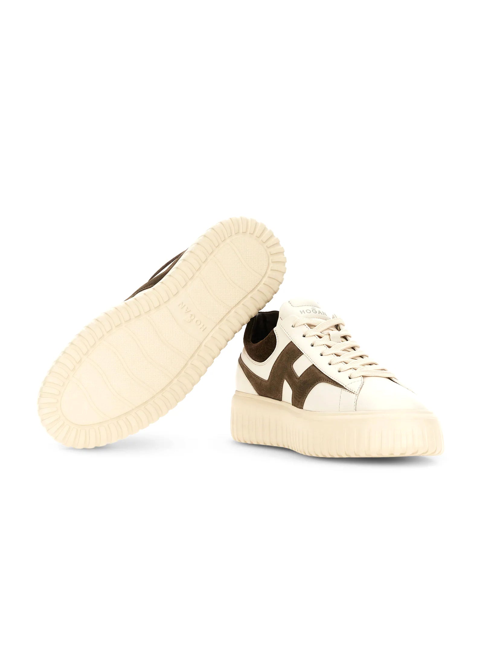 Hogan Sneakers H-Stripes Avorio Marrone-4