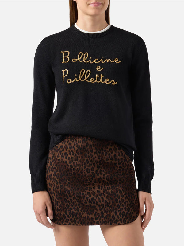 Saint Barth Maglia Girocollo Ricamo Bollicine E Pailettes-2