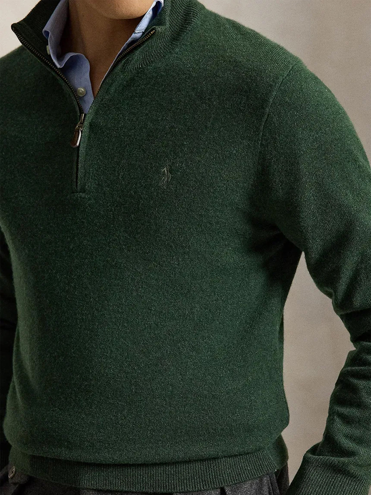Polo Ralph Lauren Maglia Lana Mezza Zip Green-4