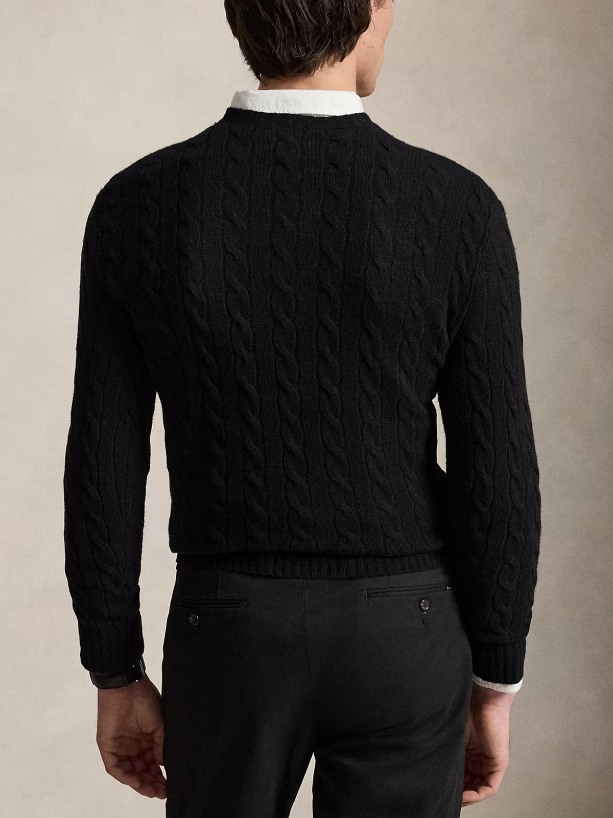 Polo Ralph Lauren Maglia Trecce Lana Cashmere  Nera-3