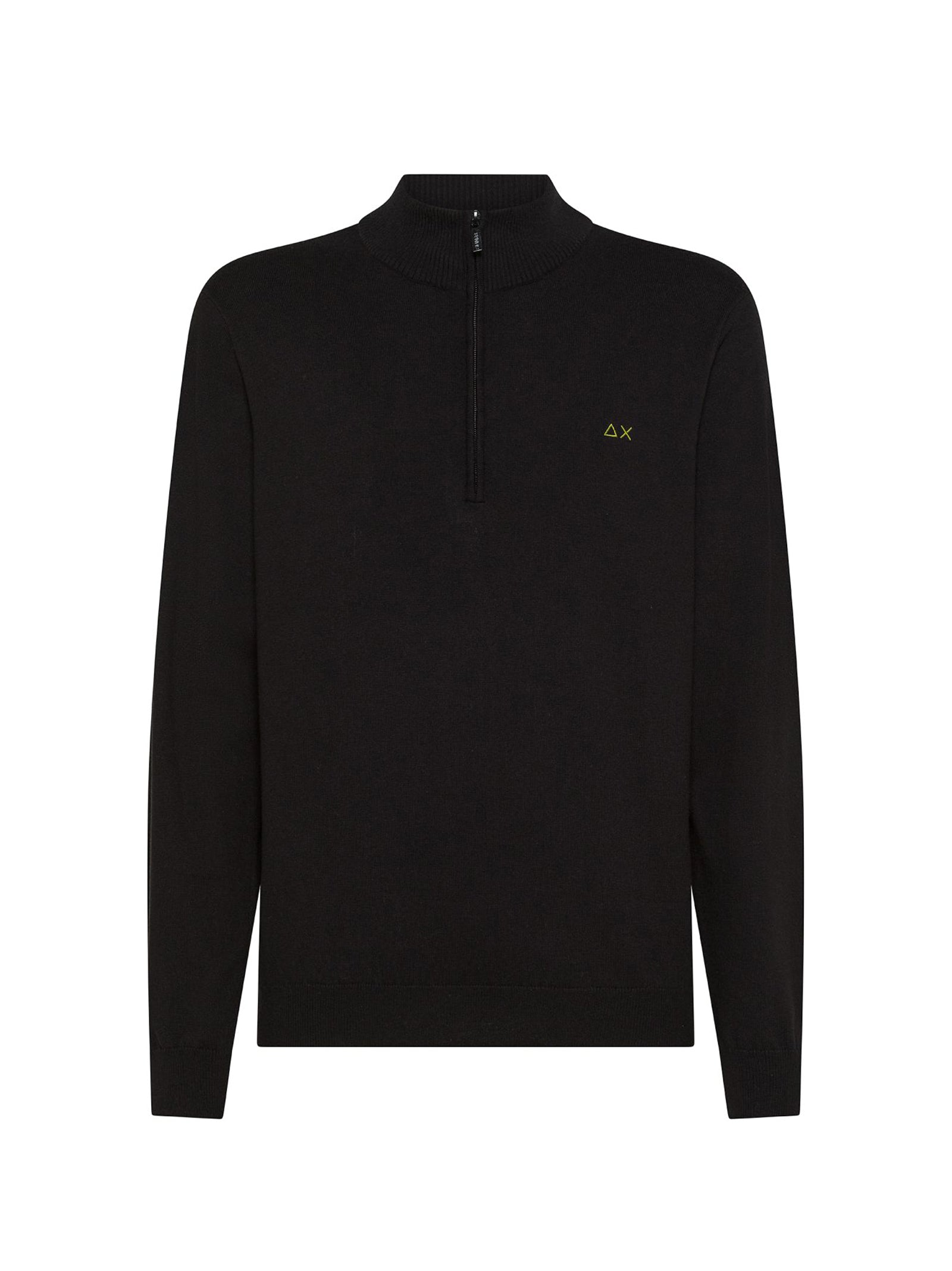 Sun68 Maglia In Cotone E Lana Con Zip Nero-1