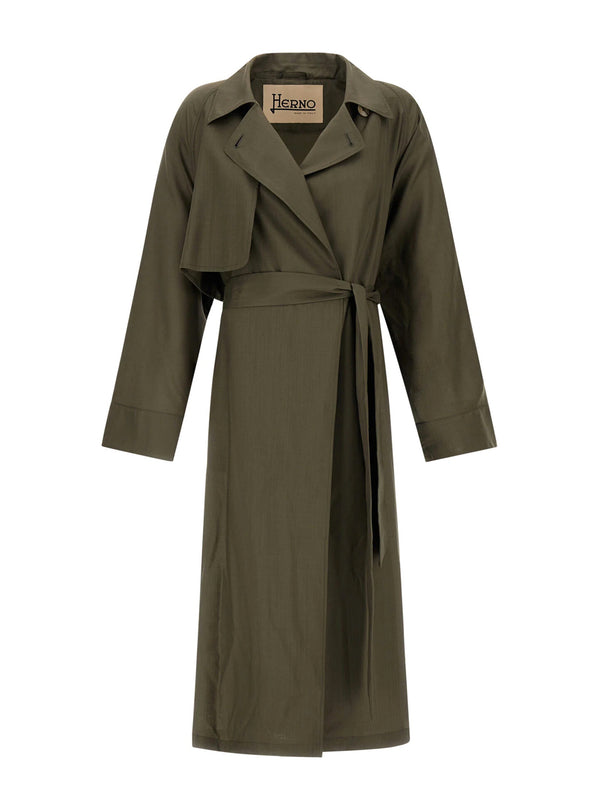 Herno Trench Medio Verde Militare - donna
