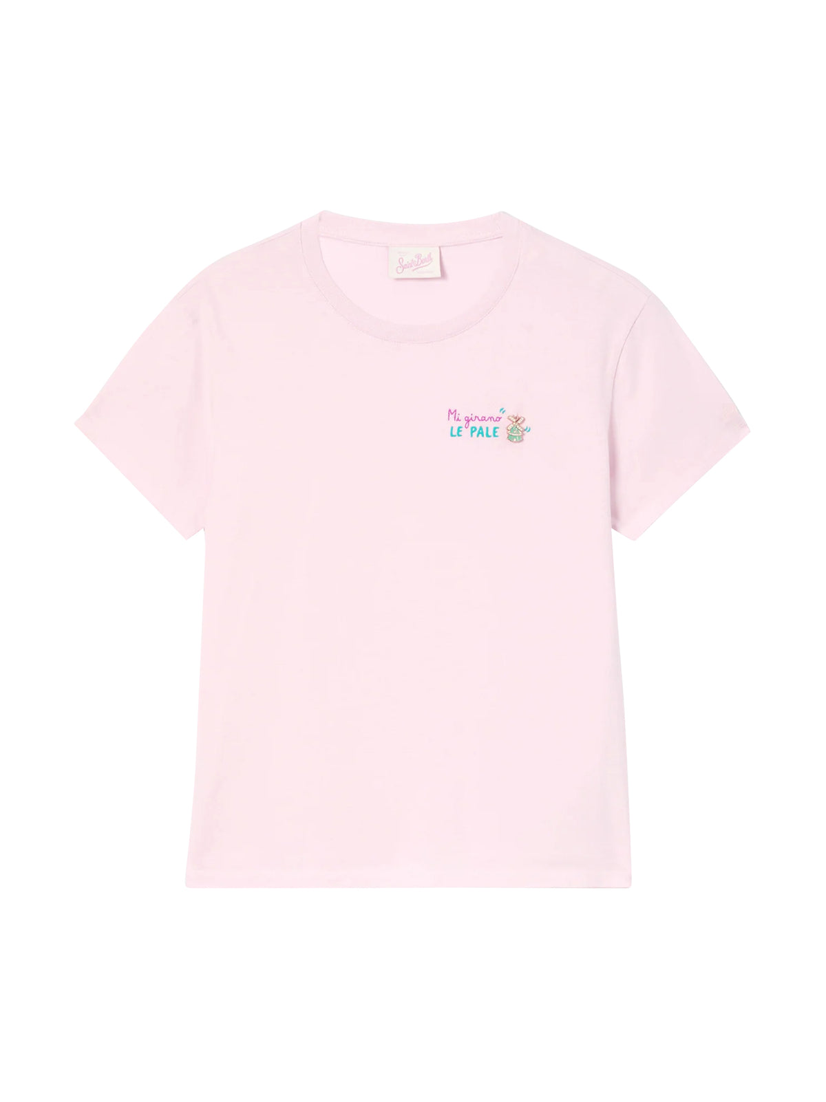 Saint Barth T-Shirt Emilie Rosa Con Ricamo Mi Girano Le Pale-1