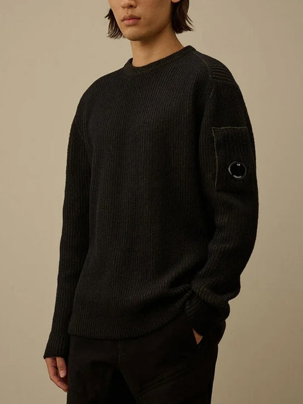 Cp Company Fleece Knit Crewneck Lens Sweater-2