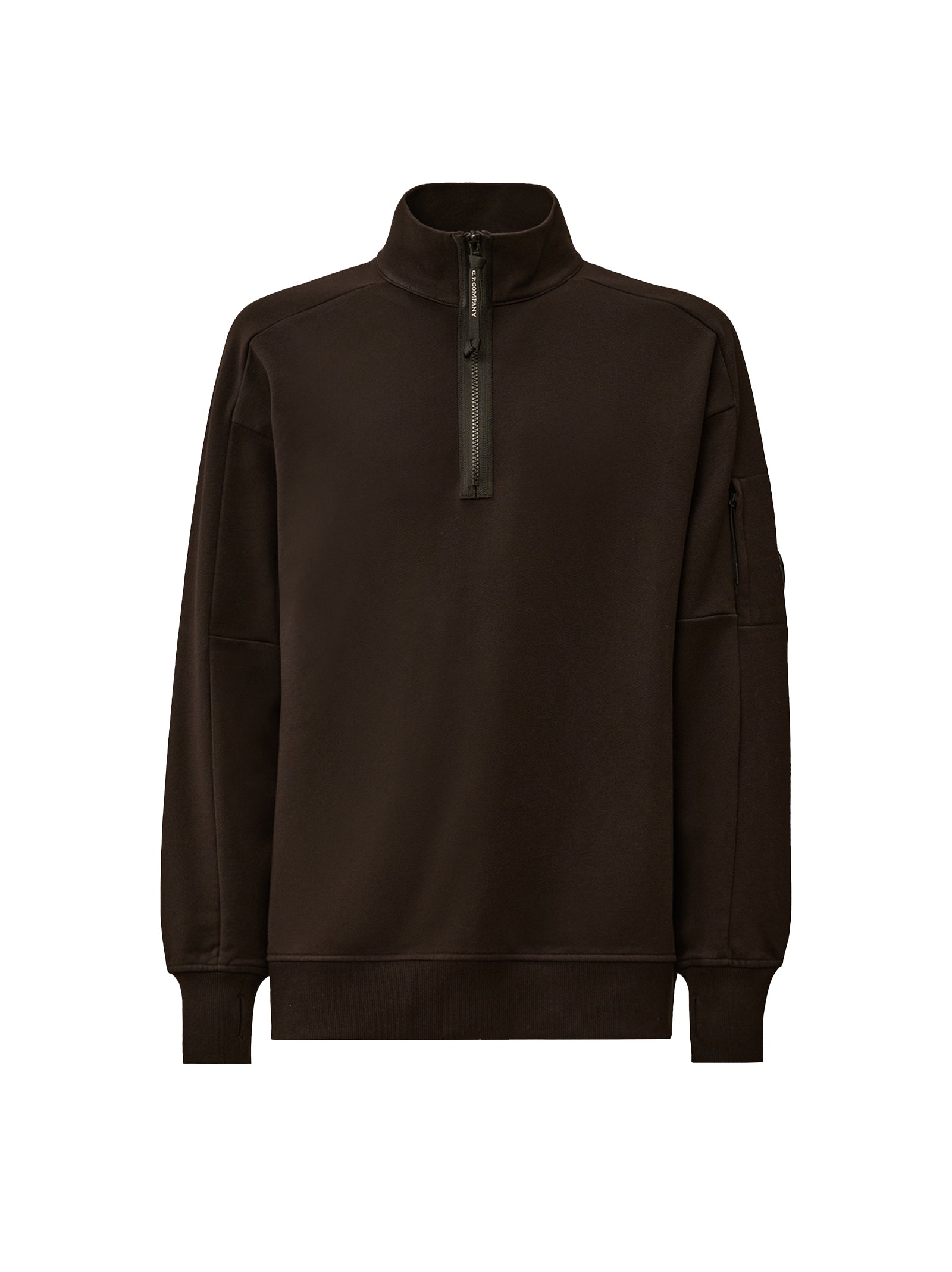 Cp Company Diagonal Raised Fleece Half Zip Sweatshirt-1