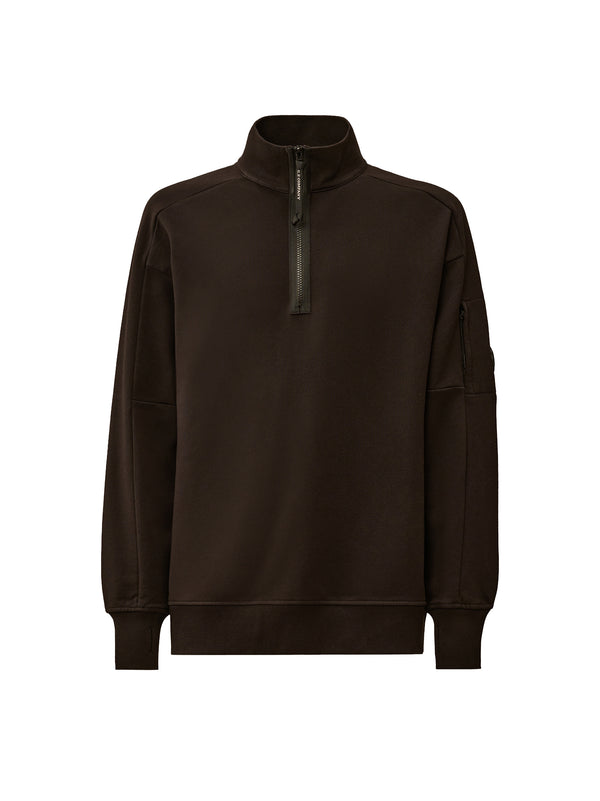 CP COMPANY Diagonal Raised Fleece Half Zip Sweatshirt-CP COMPANY-19CMSS153A005086W 999