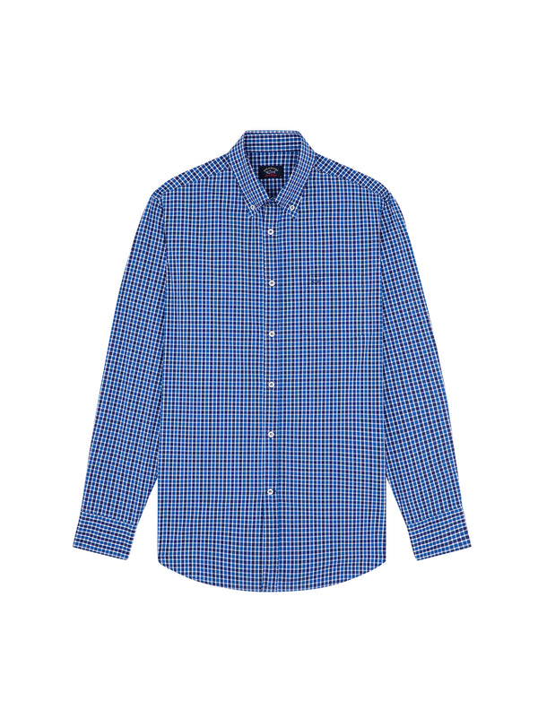 Camicia In Popeline Di Cotone Quadri