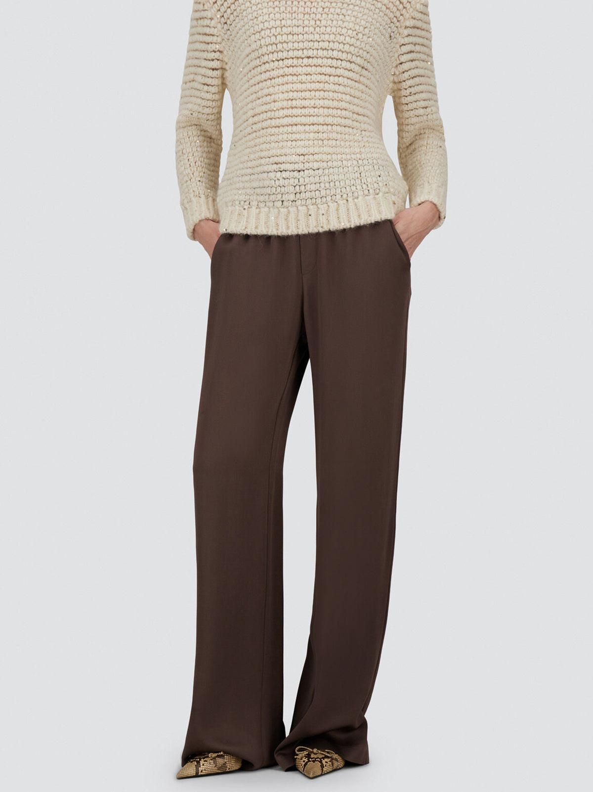 Herno Pantaloni Con Coulisse Marroni-3