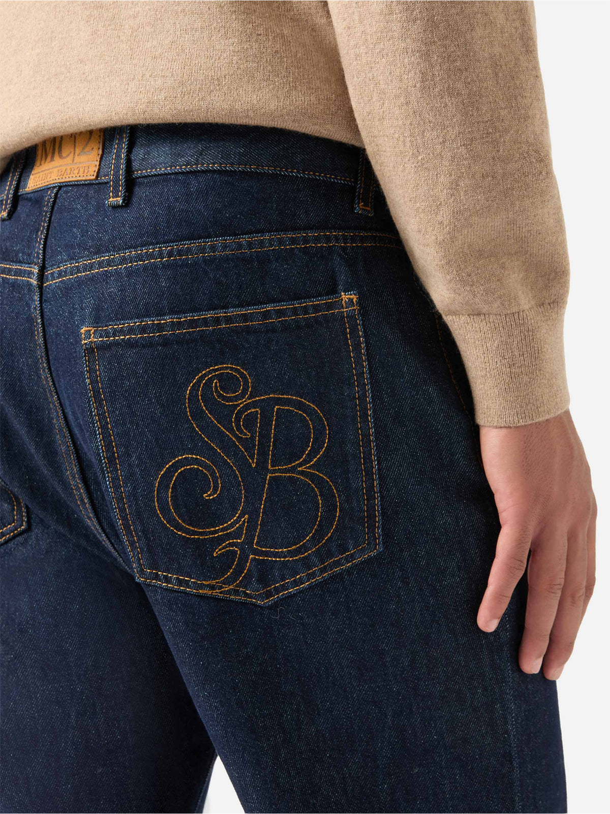 Saint Barth Jeans Riverdale Blu Scuro In Denim Con Finitura Raw-4