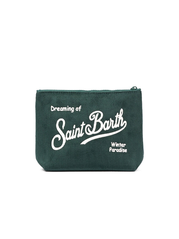 Saint Barth Pochette Aline Corduroy Verde-2