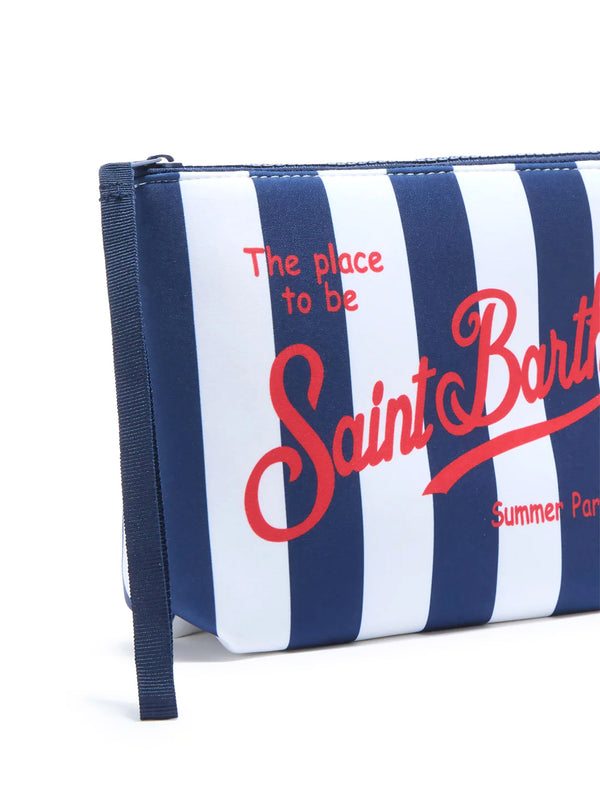 Saint Barth Pochette Aline Righe Blu-2