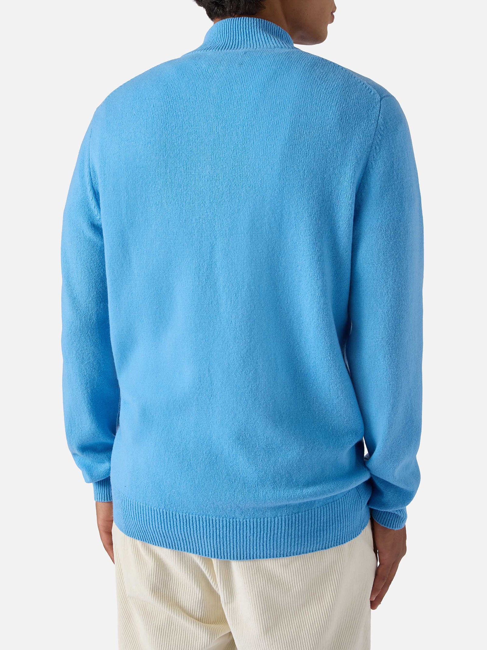 Saint Barth Pullover A Mezza Zip Jermyn In Lambswool Azzurro-4