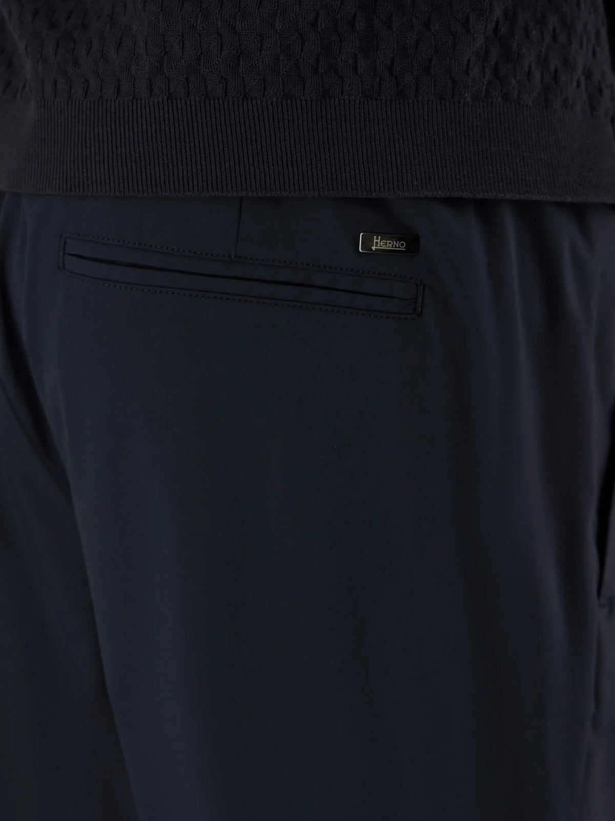 Herno Pantaloni Resort In Micromodal Stretch Blu-4