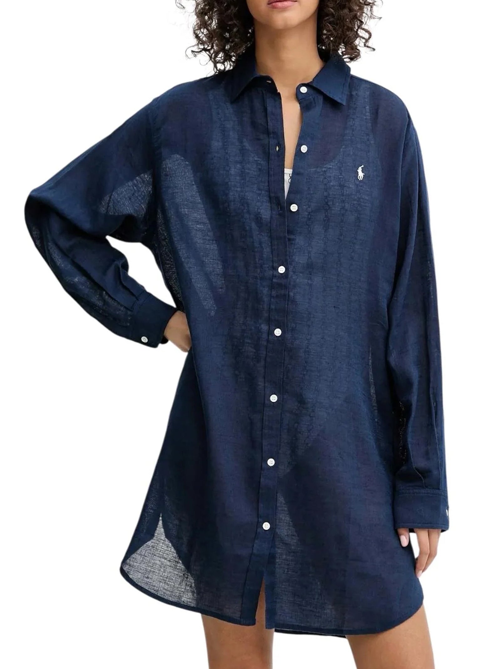 Polo Ralph Lauren Beachwear Camicione Cover Navy Blu-3