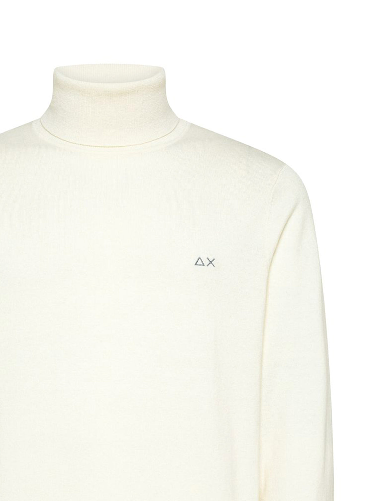 Sun68 Maglia Dolcevita In Cotone E Lana Bianco Panna-2