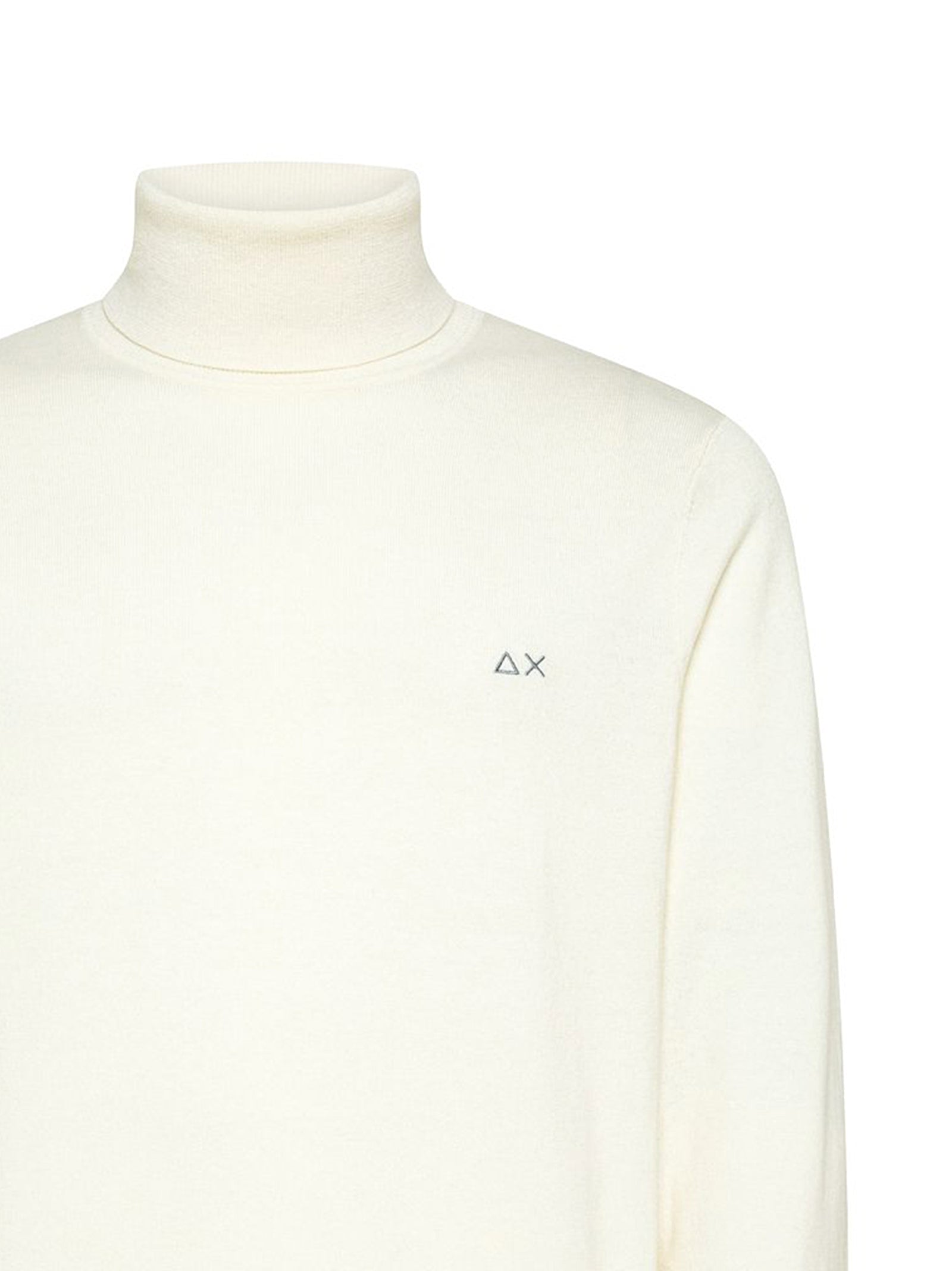 Sun68 Maglia Dolcevita In Cotone E Lana Bianco Panna-2