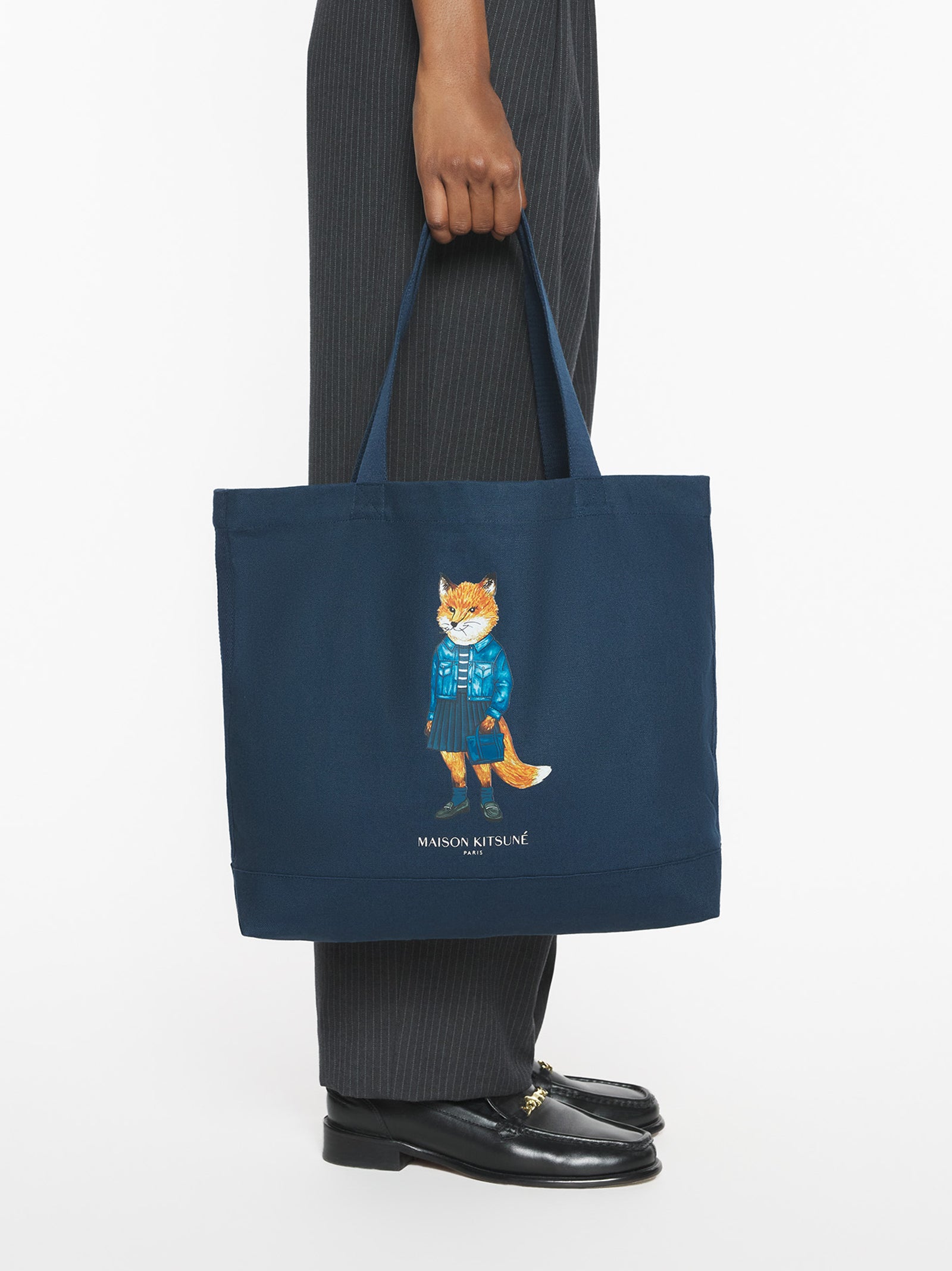 Maison Kitsune Dressed  Fox Tote Navy-4