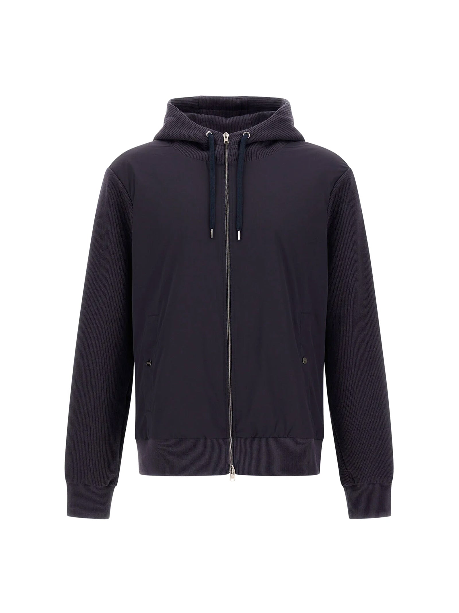 Giacca Felpa Herno Resort In Knit Effect Interlock E Travel Nylon Ponente-1