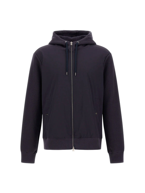 Giacca Felpa Herno Resort In Knit Effect Interlock E Travel Nylon Ponente