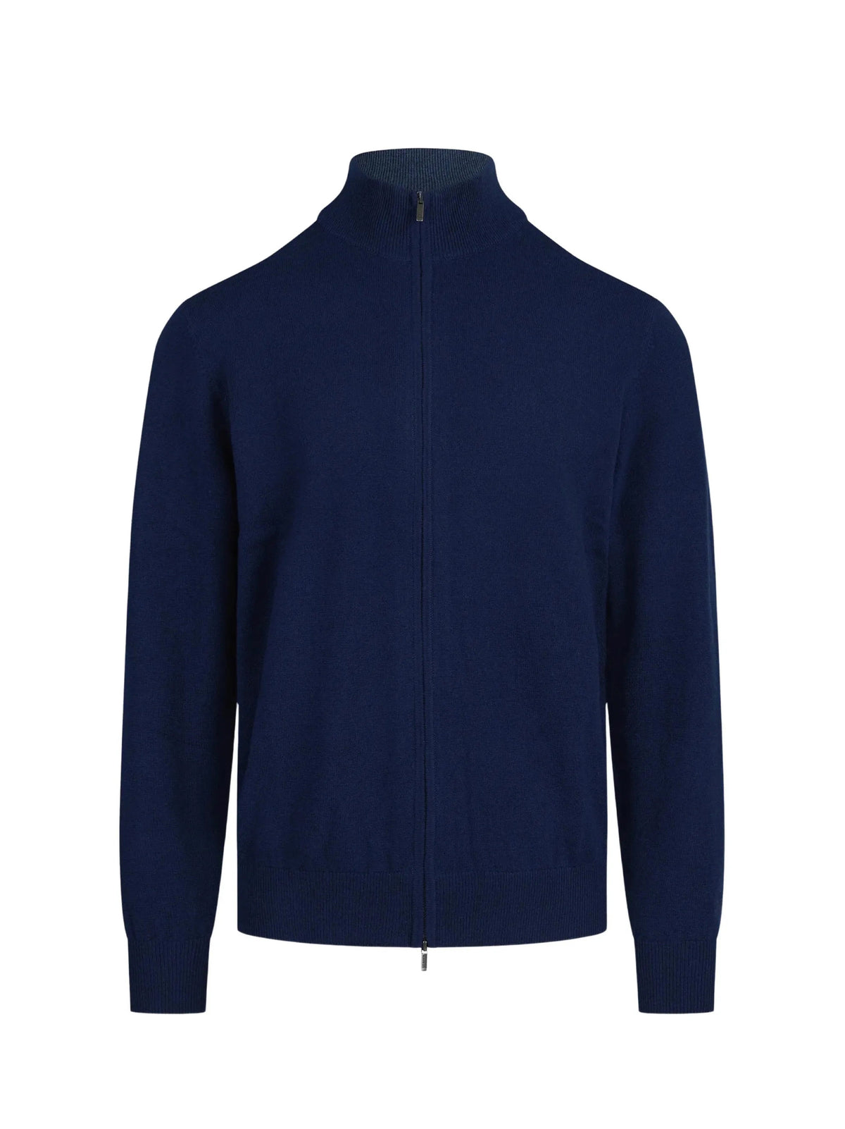 Saint Barth Cardigan con zip in lana e cashmere blu navy-1