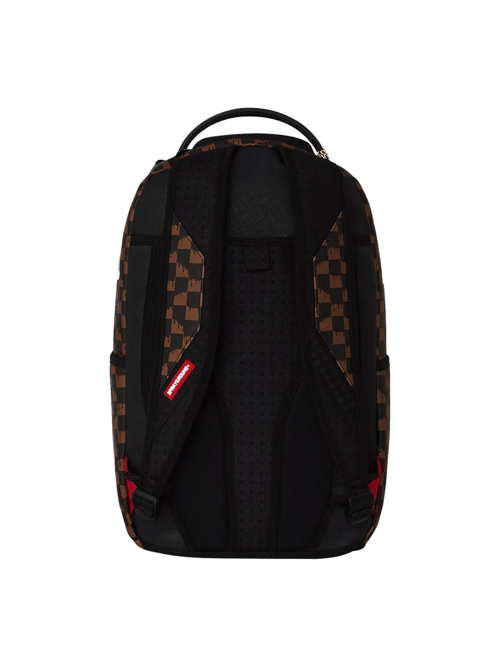Sprayground Brown And Cream Drip Check Shark Backpack Marrone-3