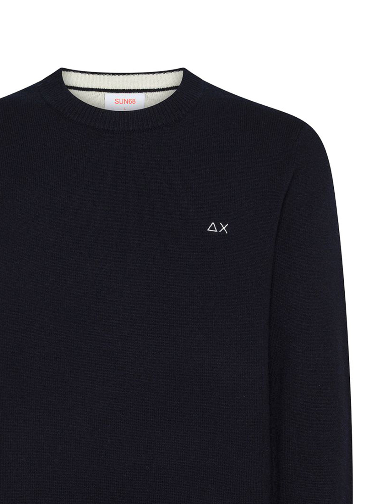 Sun68 Maglia Girocollo In Lana E Cashmere Navy Blue-2