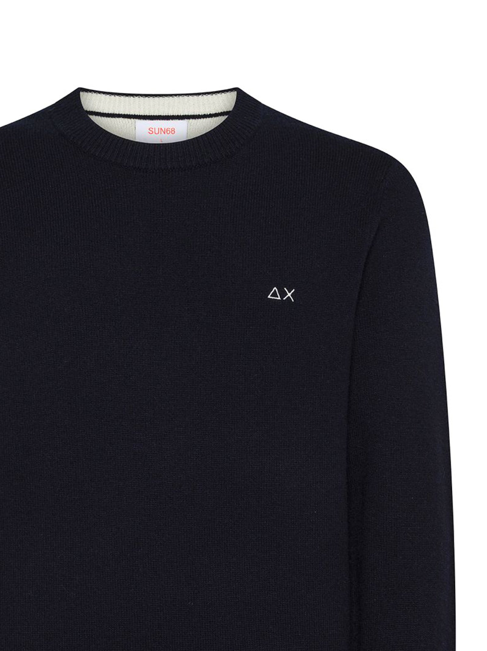 Sun68 Maglia Girocollo In Lana E Cashmere Navy Blue-2