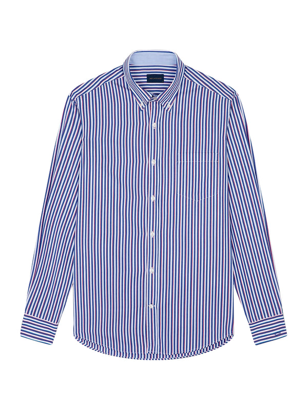Camicia In Popeline Di Cotone Righe