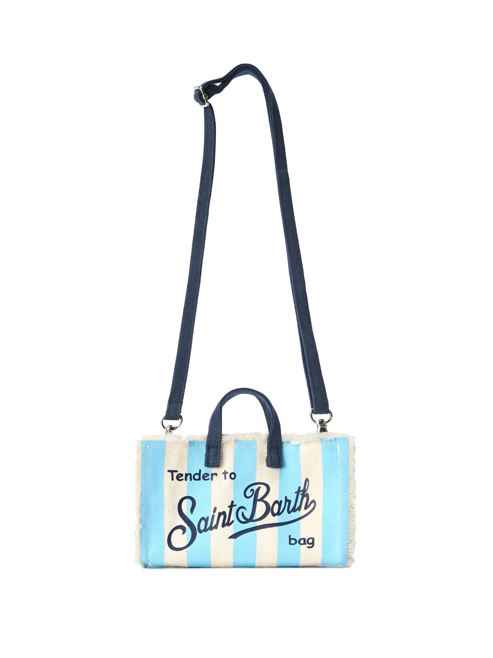 Saint Barth Phone Bag Righe Bianco Azzurro-1