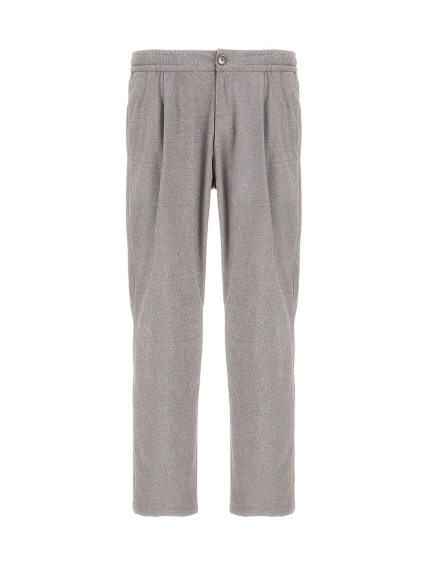Pantaloni Herno Resort In Melange Suede Effect Grigio
