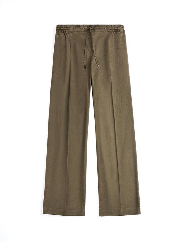 Fay Pantaloni Regular Fit In Popeline Stretch donna militare