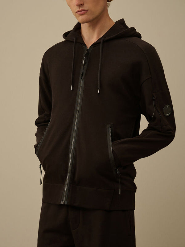 Cp Company Diagonal Raised Fleece Hooded Full Zip Sweatshirt-2