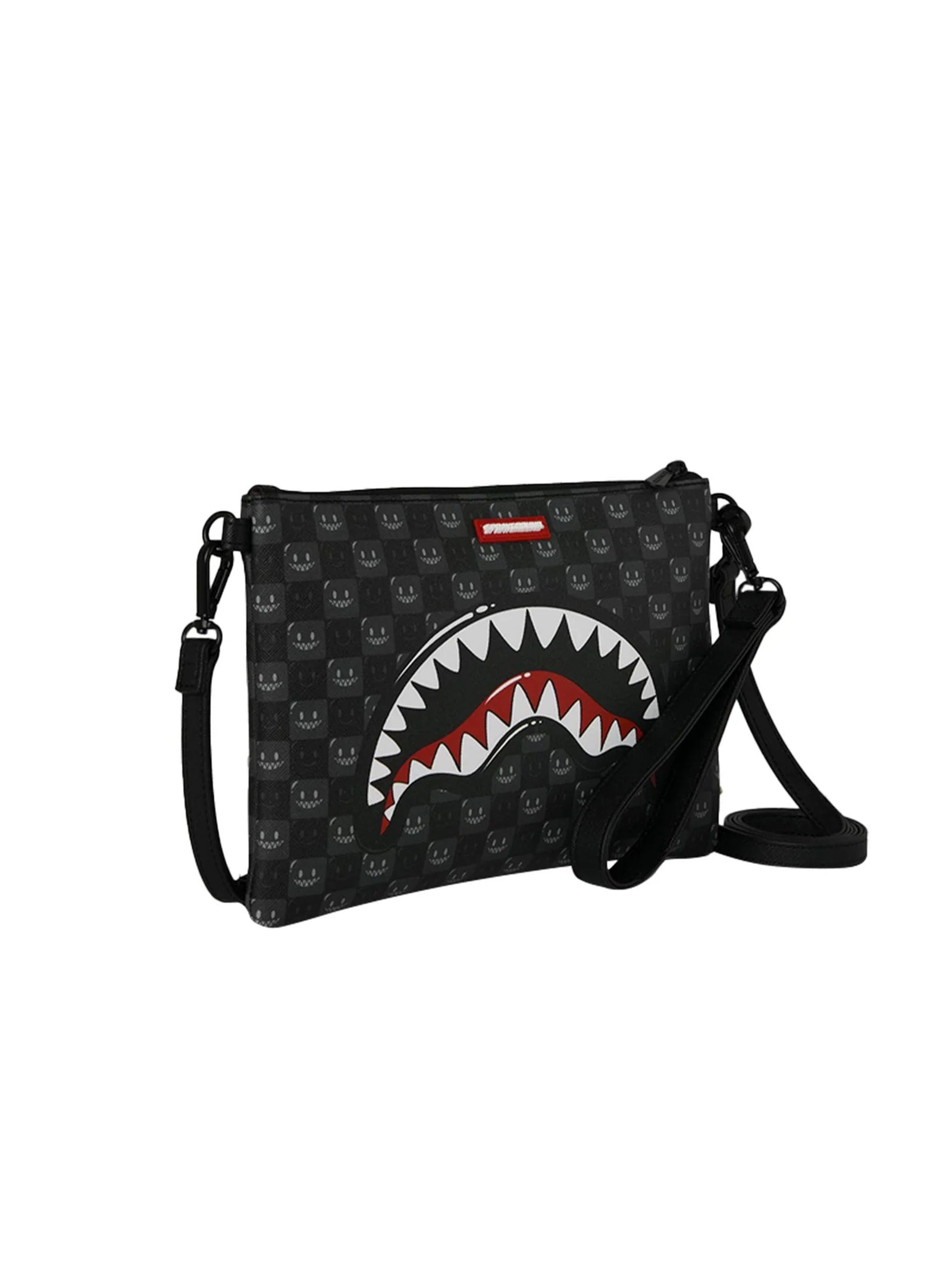 Sprayground Sharks In Paris Wtf Bubbly Black Check Crossover-3