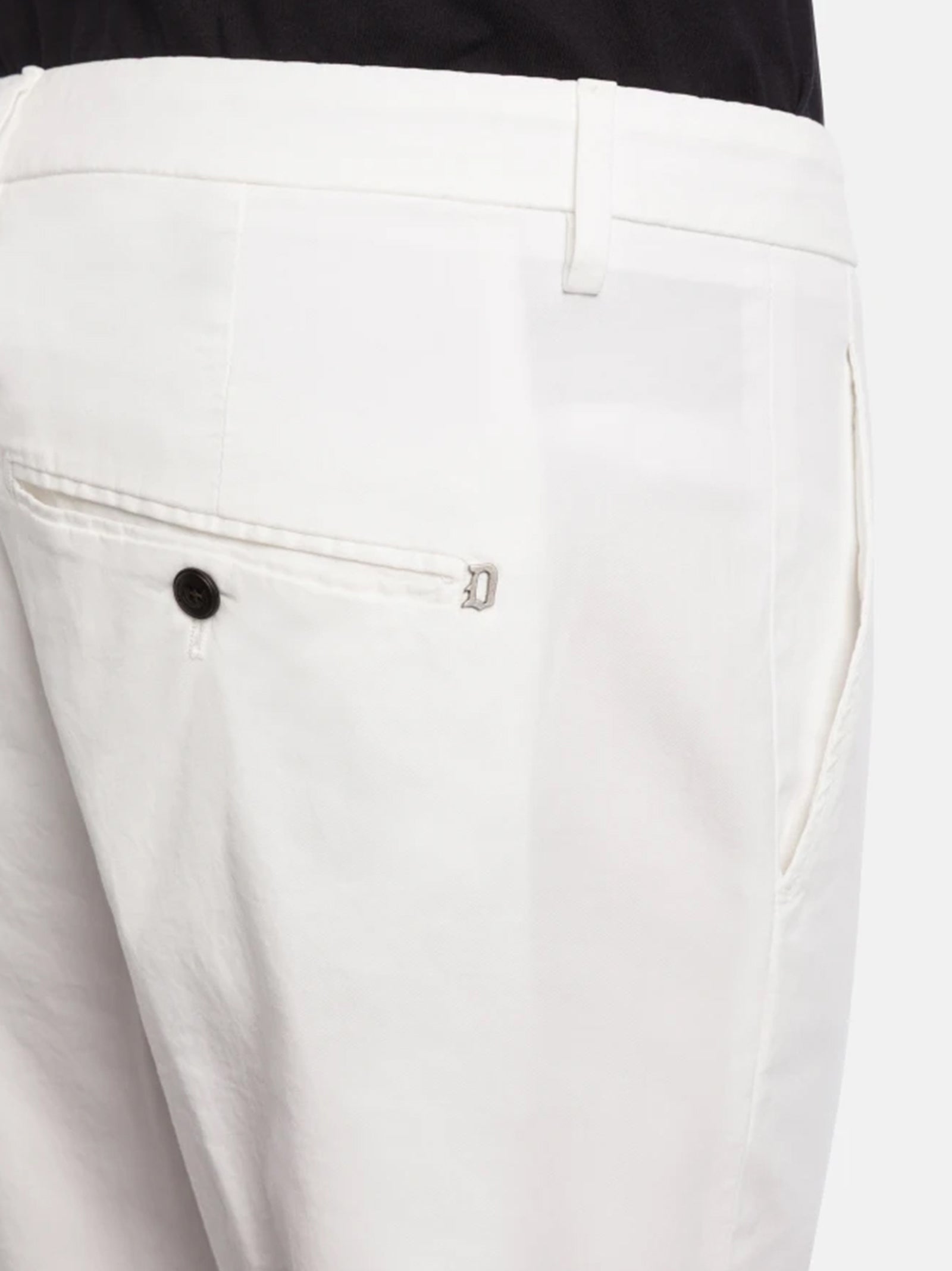 Dondup Pantaloni Gaubert Slim In Gabardina Leggera Bianco-4