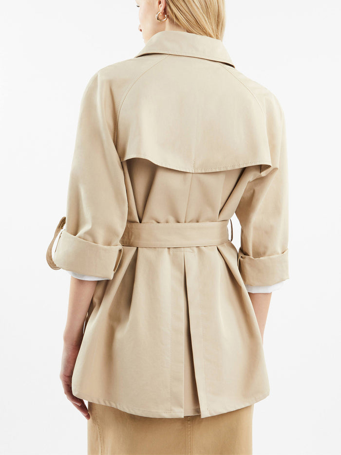 Short Double-Breasted Trench Coat-3