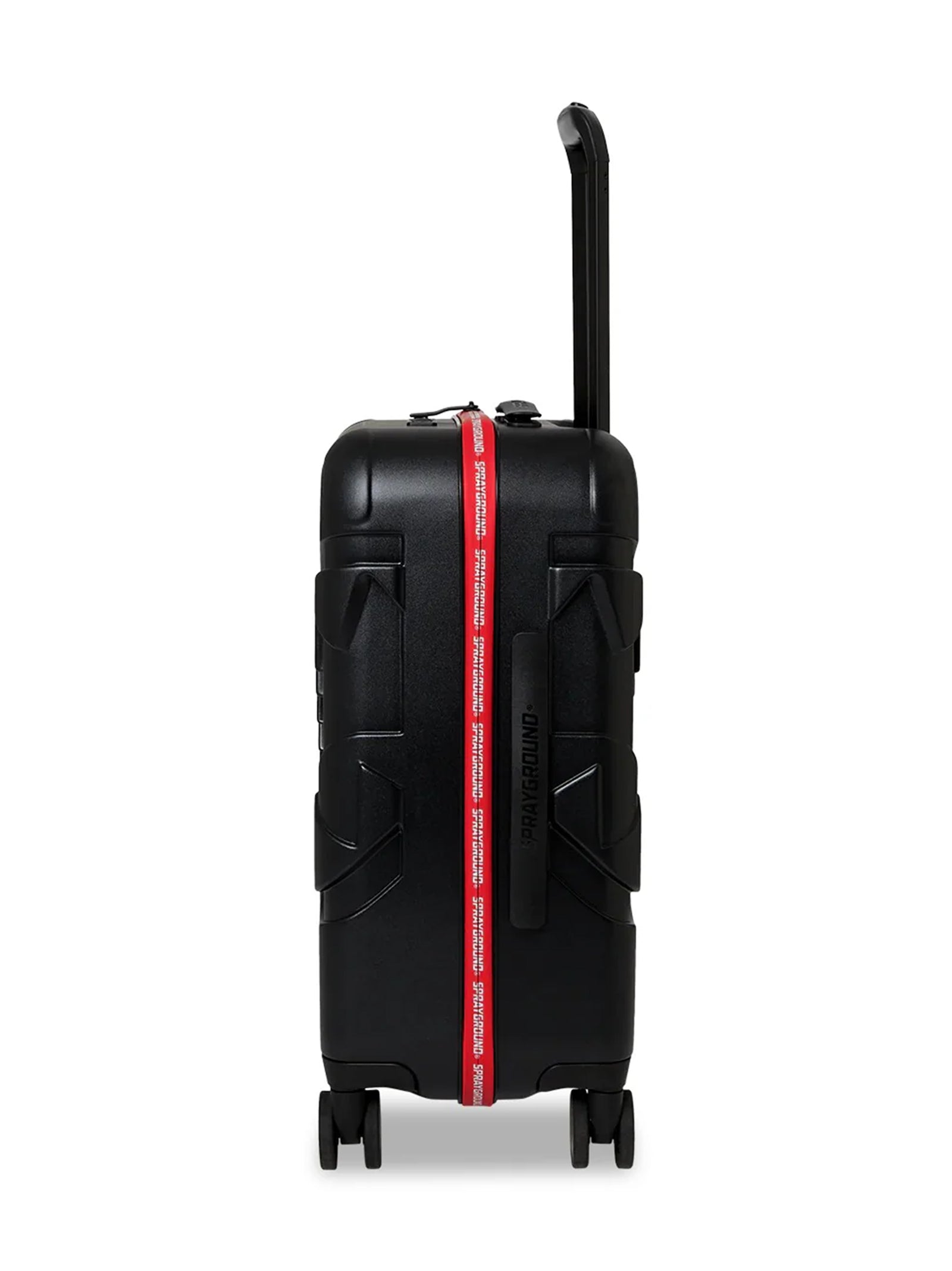 Trolley Sprayground Printed Zipper Shark Carry-On Luggage Nero-3