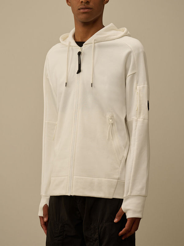 Cp Company Diagonal Raised Fleece Hooded Full Zip Sweatshirt-2