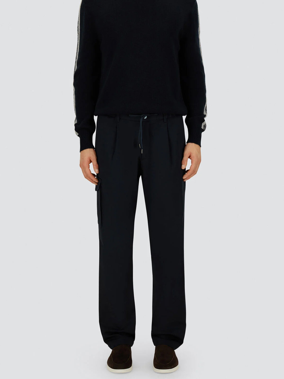 Pantaloni Herno Cargo Resort In Pure Cotton Blu-3