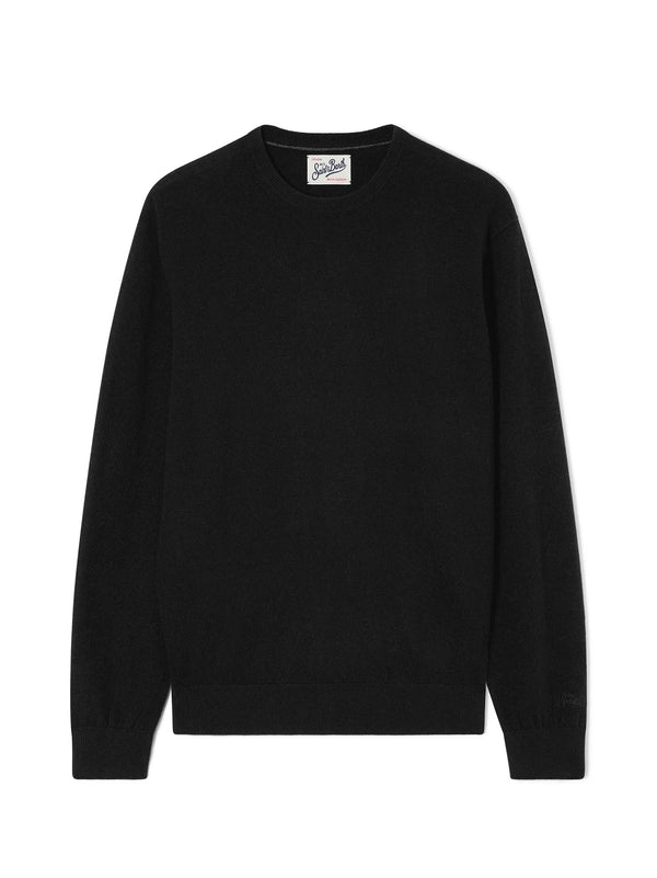 Saint Barth Maglia Girocollo Regent In Misto Lana Merino E Cashmere Nera