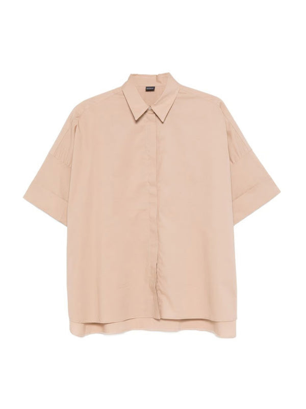 Fay Camicia Maniche Corte Comfort donna beige scuro