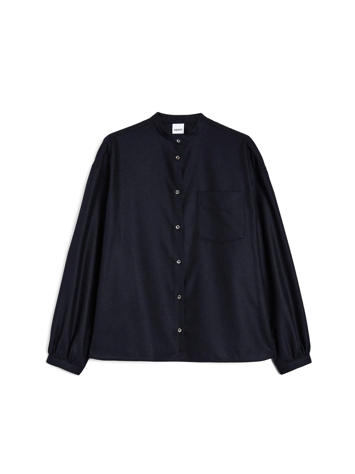 Aspesi Camicia In Flanella Di Misto Lana - Navy-1